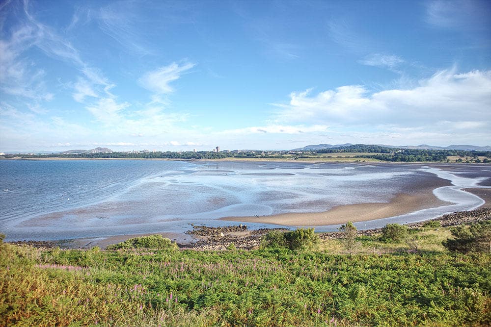 Cramond Beach at low tide