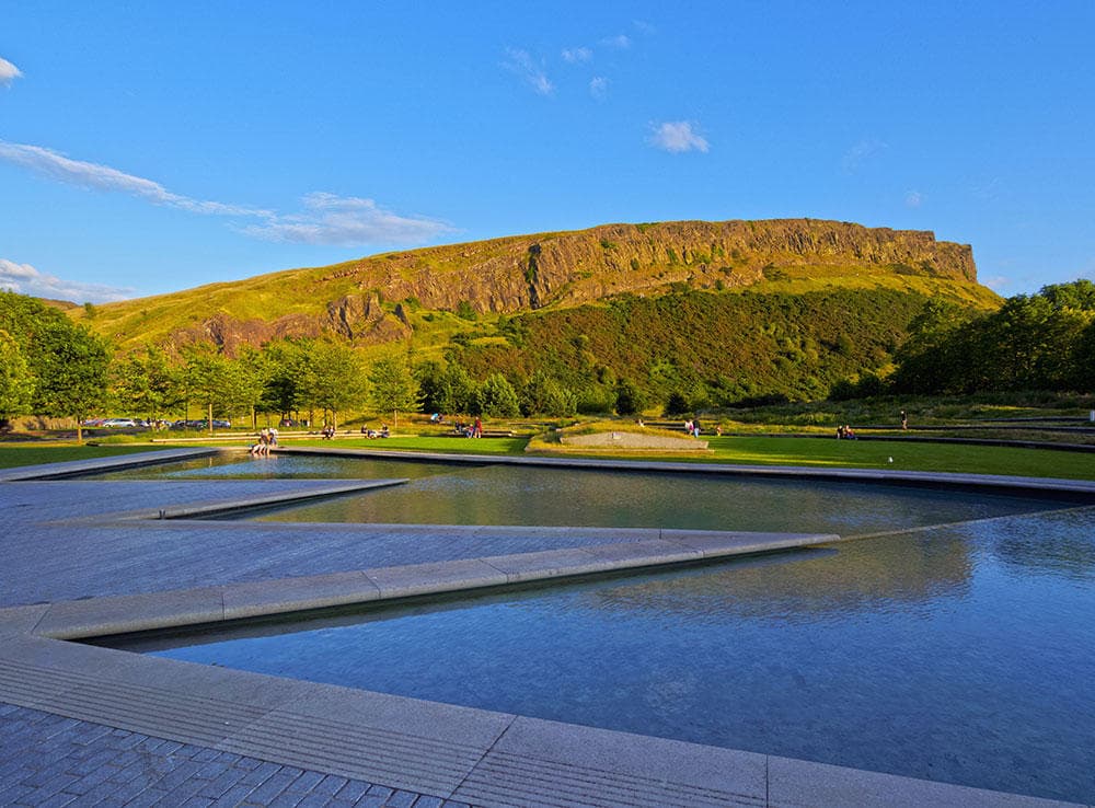 View from Holyrood Park looking towards Salisbury Crags